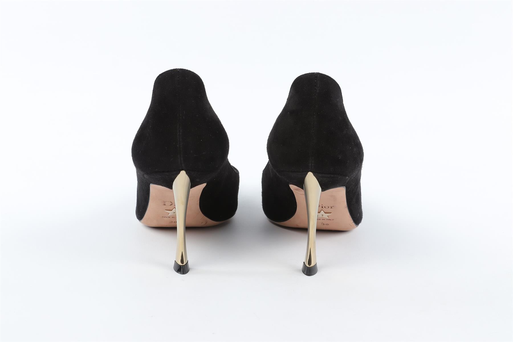 CHRISTIAN DIOR BLACK SUEDE PUMPS EU 38 UK 5 US 8