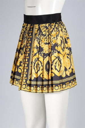 GIANNI VERSACE YELLOW SILK MINI SKIRT IT 40 UK 8