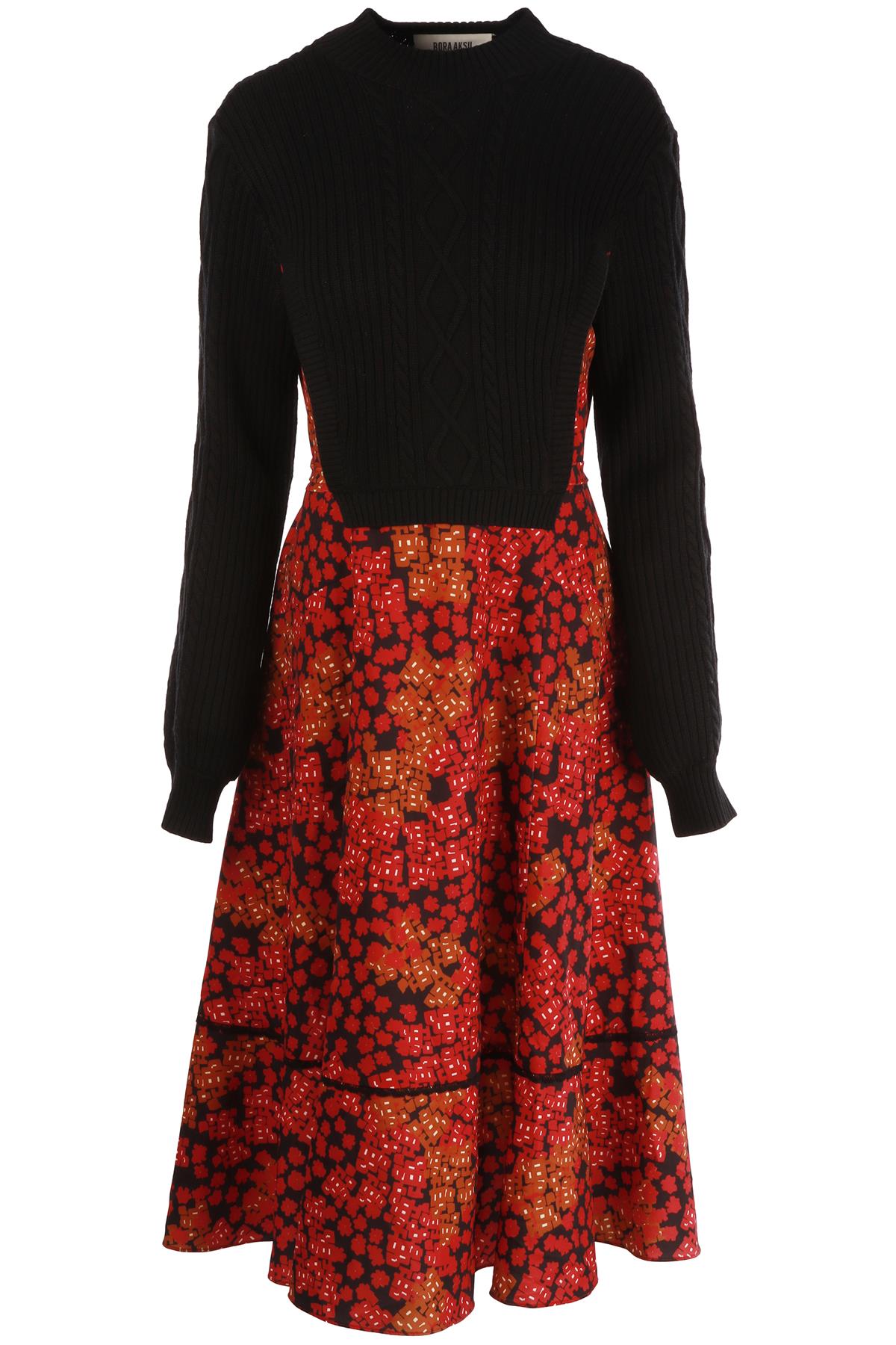 BORA AKSU MULTI SILK MIDI DRESS FR 42 UK 14