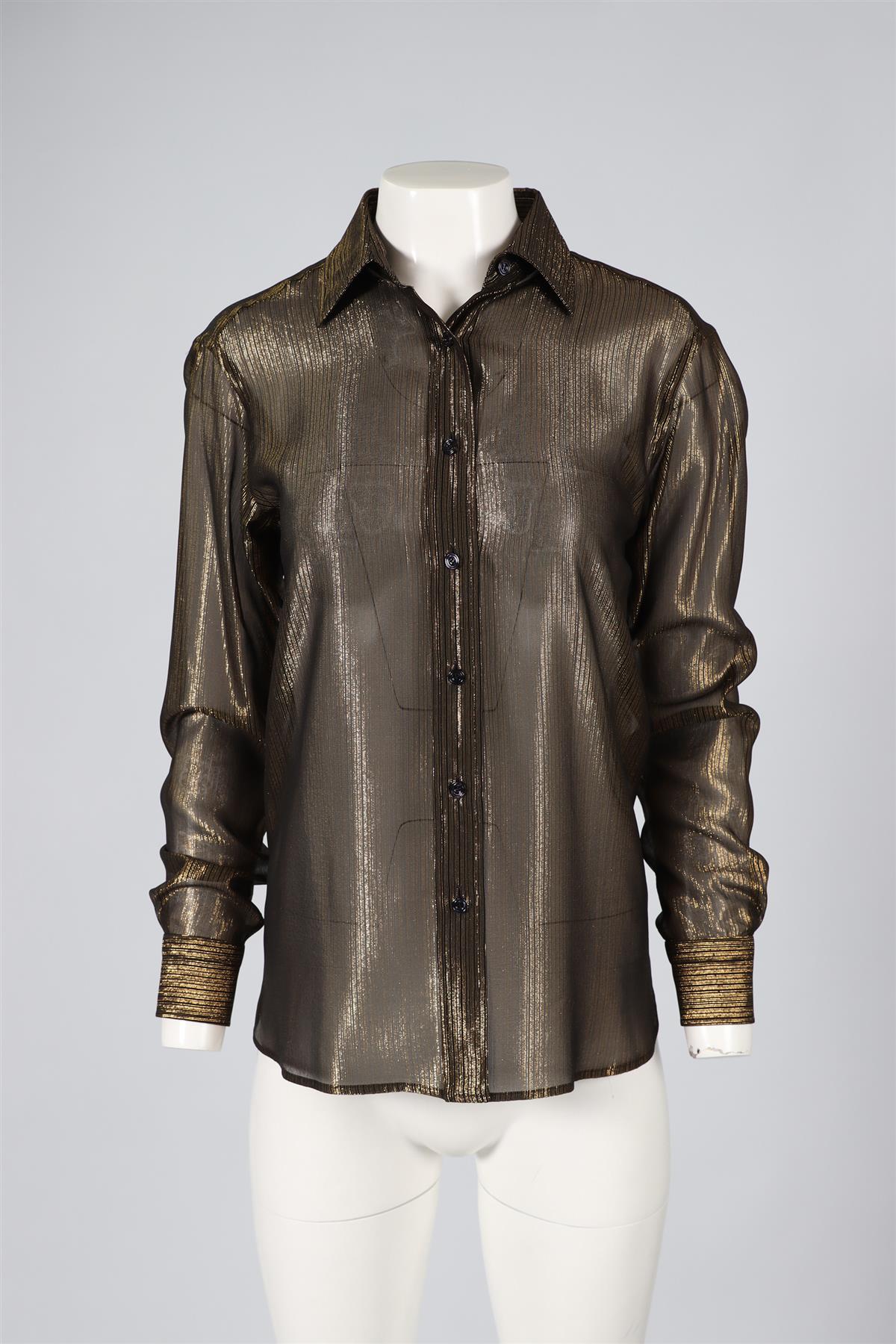 TOM FORD GOLD SILK BLEND SHIRT IT 38 UK 6