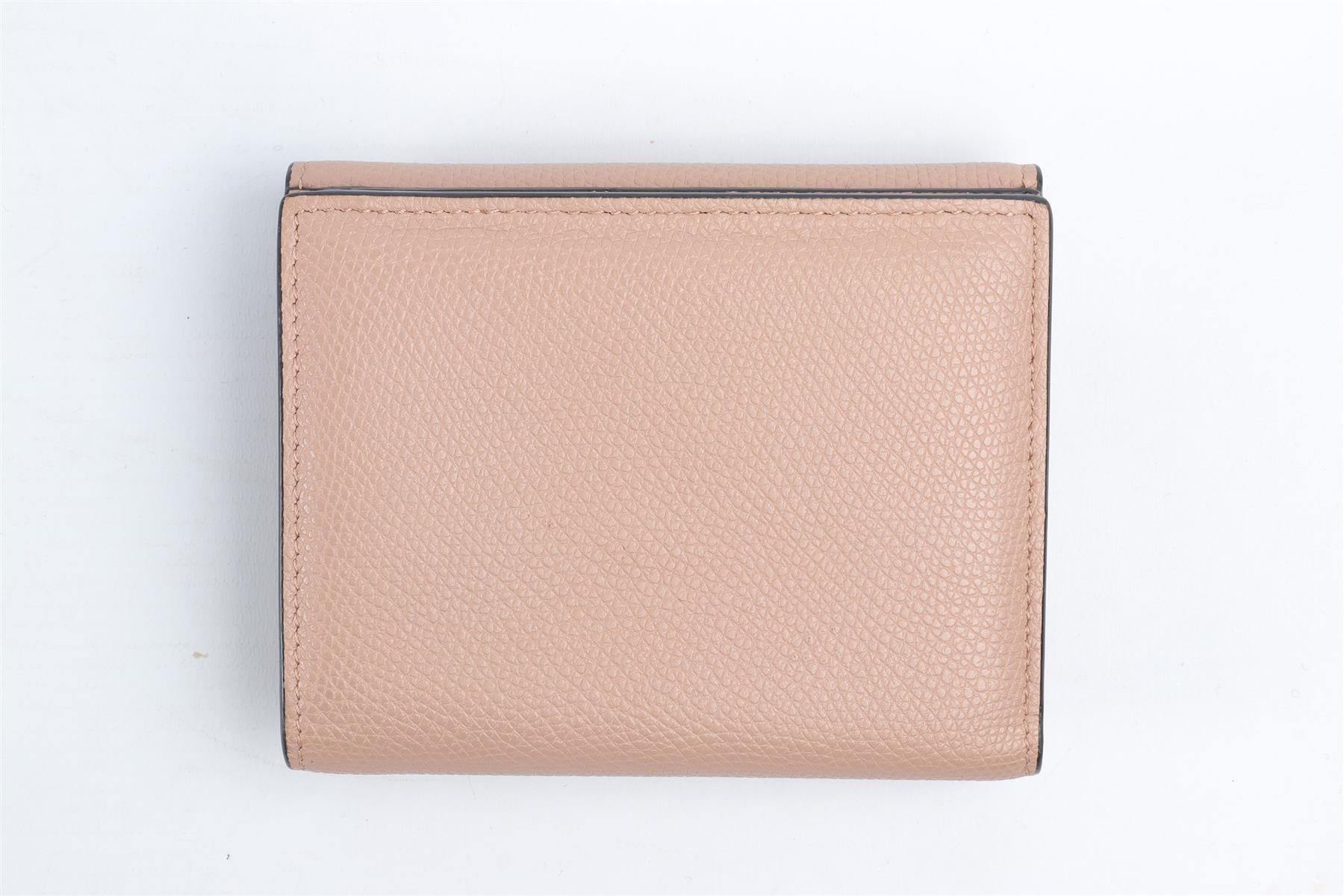 VALENTINO GARAVANI PINK VLOGO LEATHER WALLET