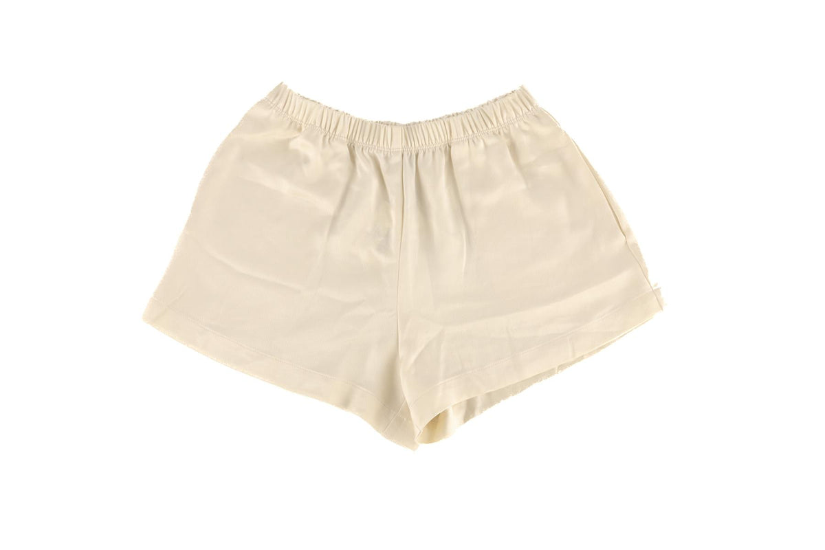 LESET CREAM SATIN SHORTS XSMALL