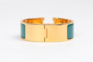 HERMÈS GREEN 2011 CLIC CLAC H 20 MM ENAMEL BRACELET 16 CM