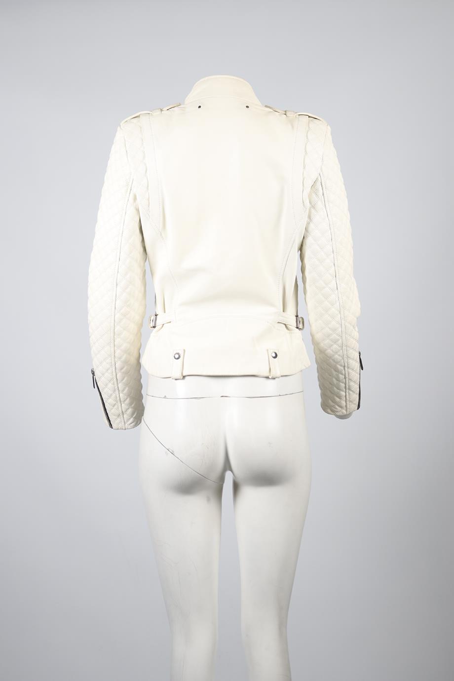 BARBARA BUI LEATHER BIKER JACKET FR 40 UK 12