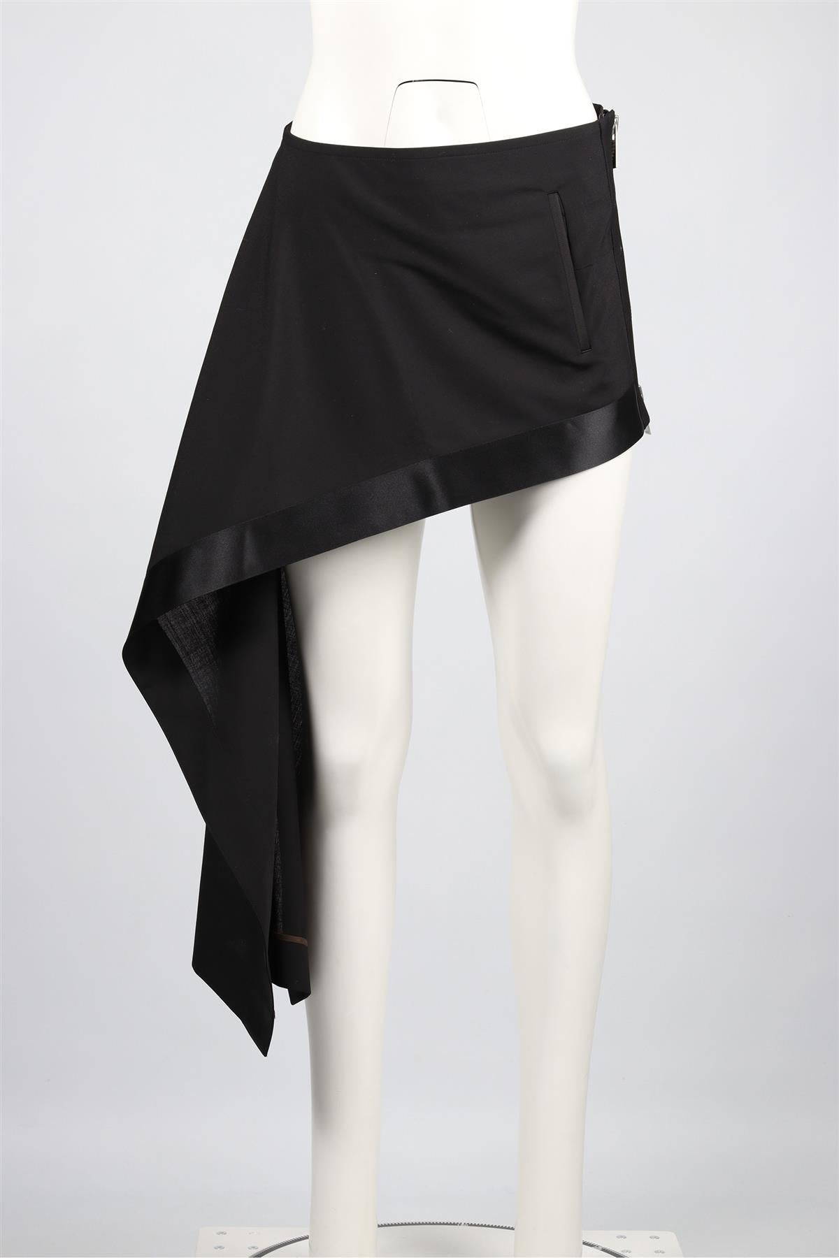 SACAI BLACK WOOL BLEND MINI SKIRT MEDIUM