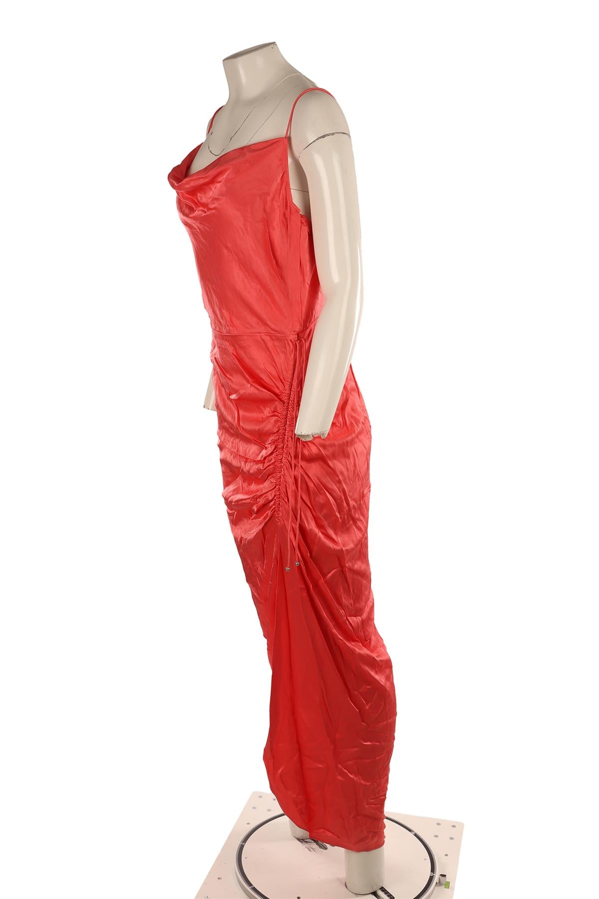 VERONICA BEARD PINK SATIN MAXI DRESS US 8 UK 12
