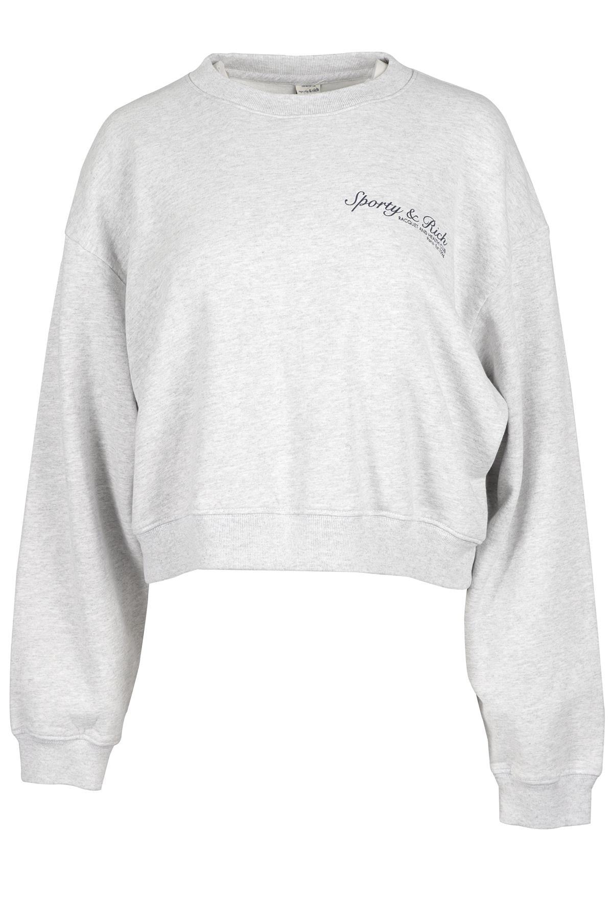 SPORTY & RICH GREY COTTON SWEATSHIRT MEDIUM