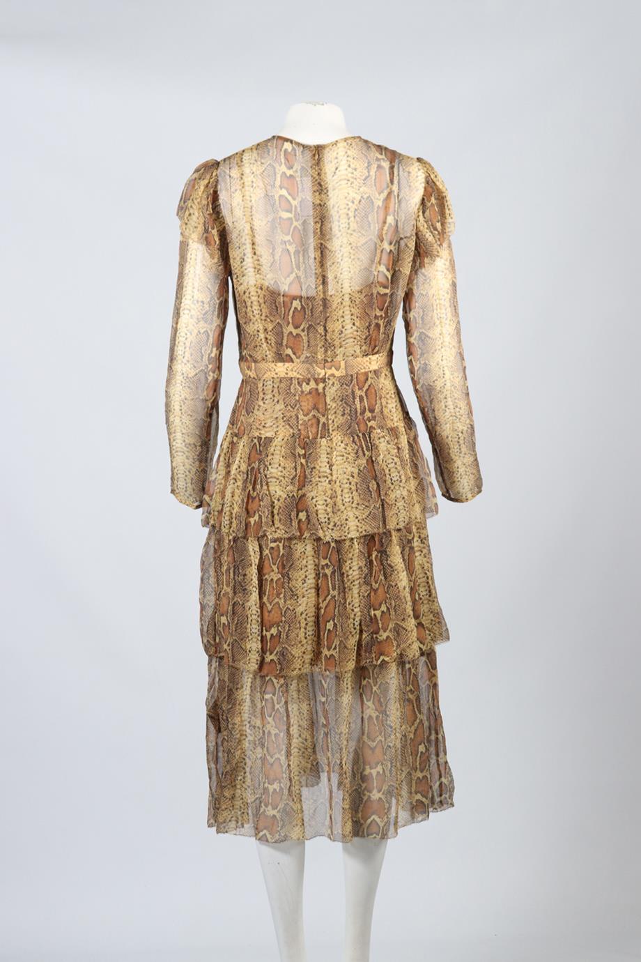 ZIMMERMANN PRINTED SILK MIDI DRESS UK 14