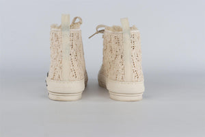 CHRISTIAN DIOR CREAM MEN'S B23 MACRAMÉ SNEAKERS EU 44 UK 10 US 11