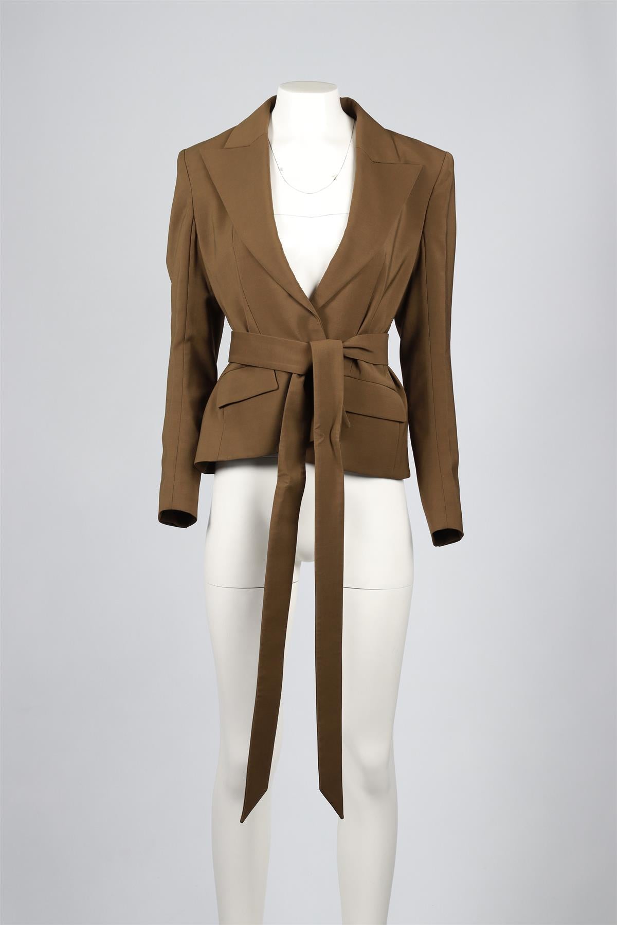 ALEXANDRE VAUTHIER GREEN WOOL BLEND BLAZER FR 36 UK 8