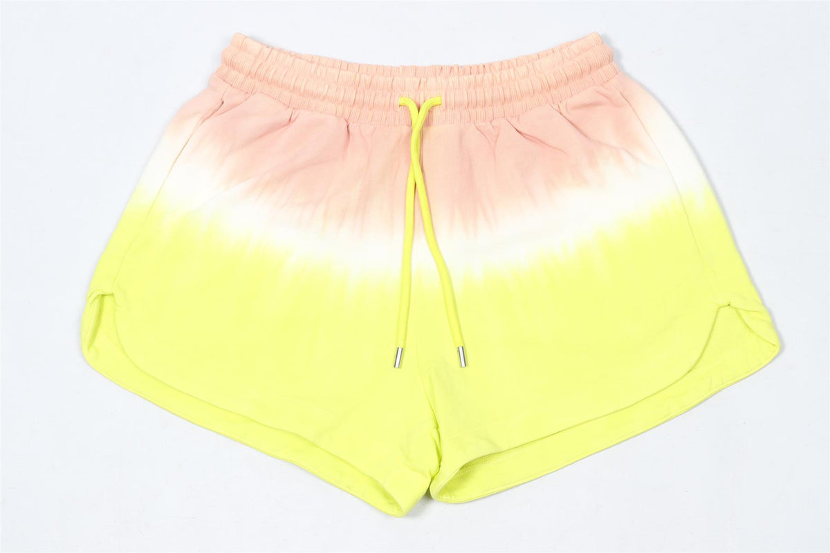 ATM COTTON YELLOW AND PINK TIE DYE SHORTS SMALL