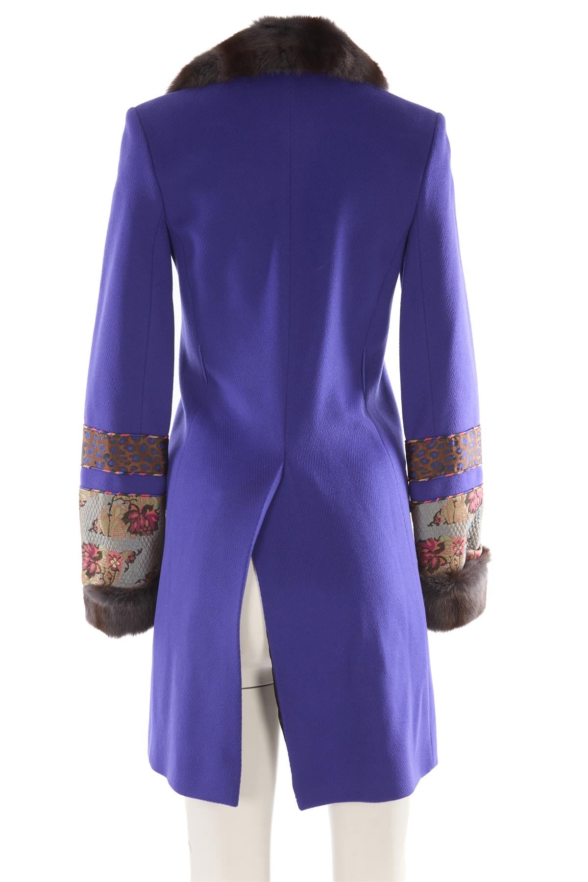MATTHEW WILLIAMSON PURPLE WOOL COAT UK 8