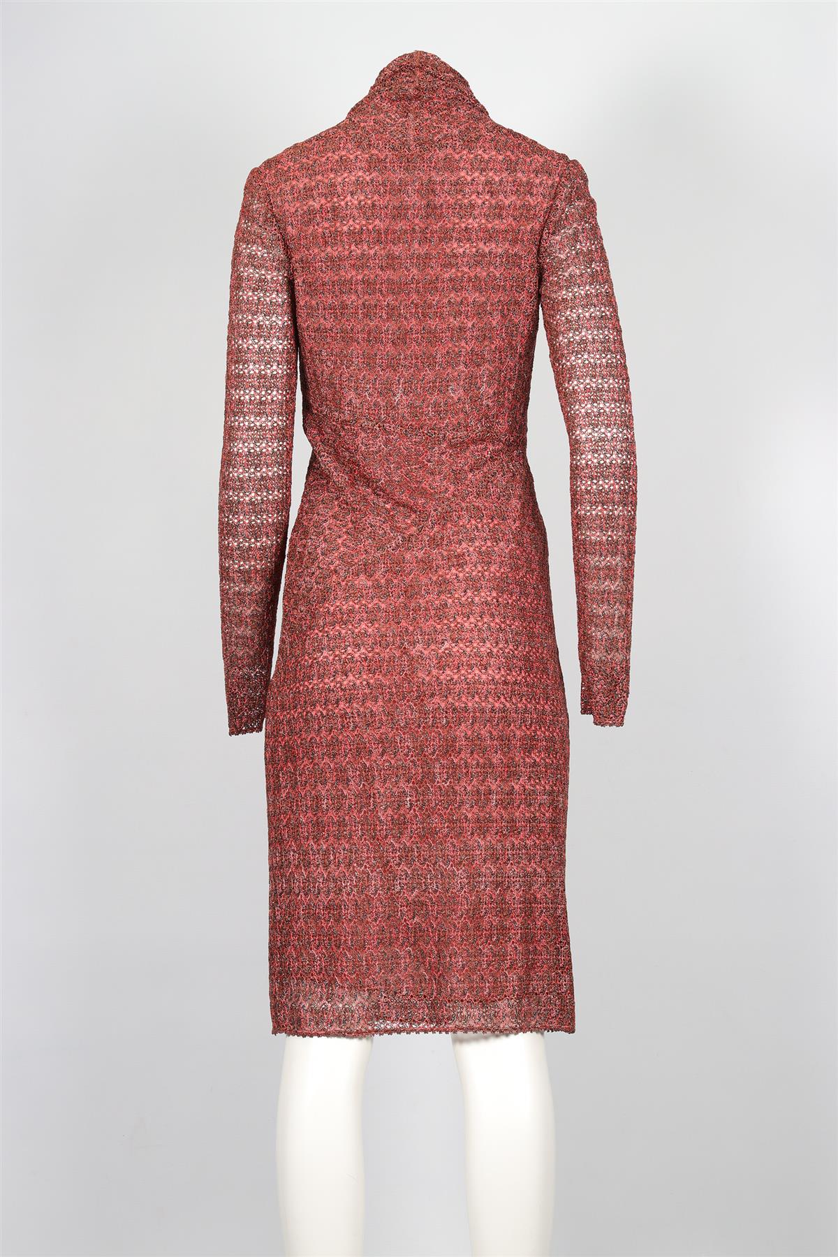 MISSONI RED CROCHET MIDI DRESS IT 42 UK 8