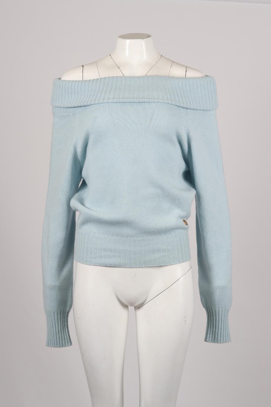 EMILIO PUCCI OFF THE SHOULDER CASHMERE SWEATER XLARGE