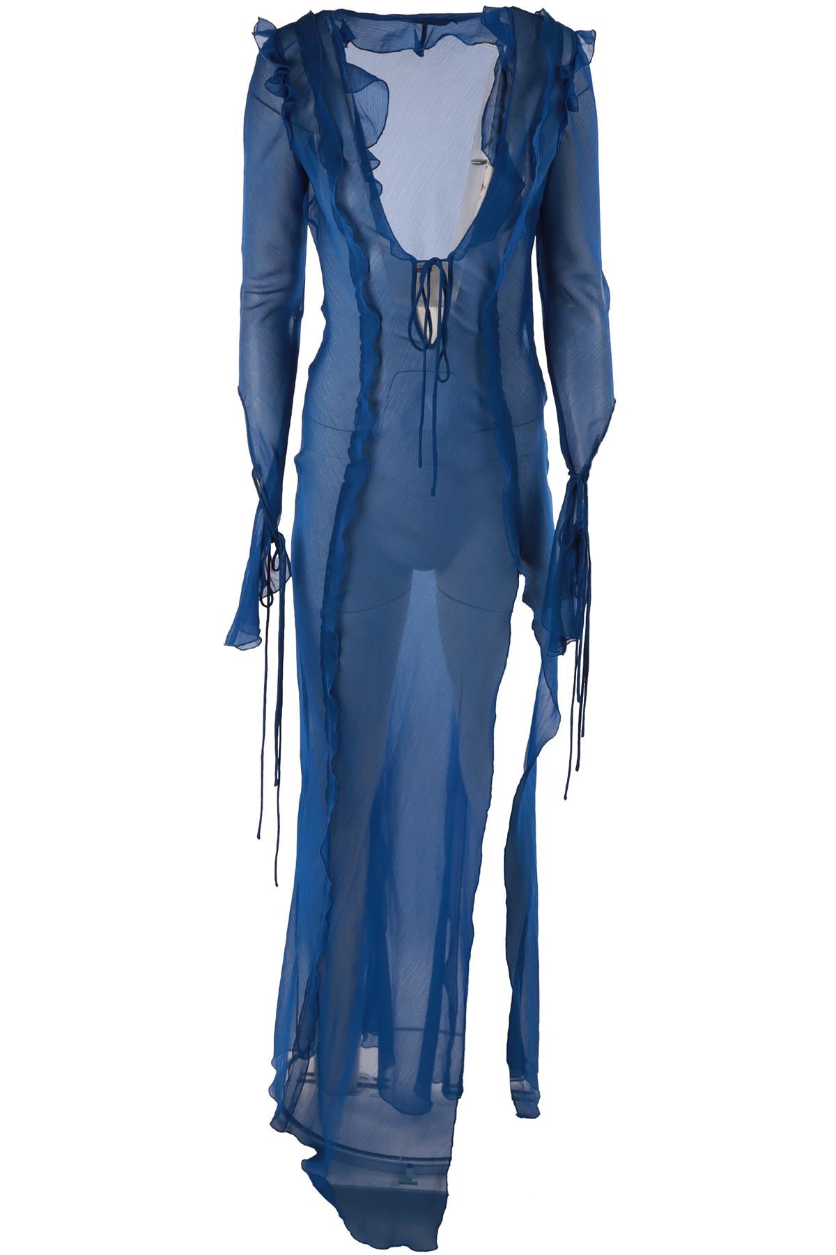 BLUE CREPE MAXI DRESS