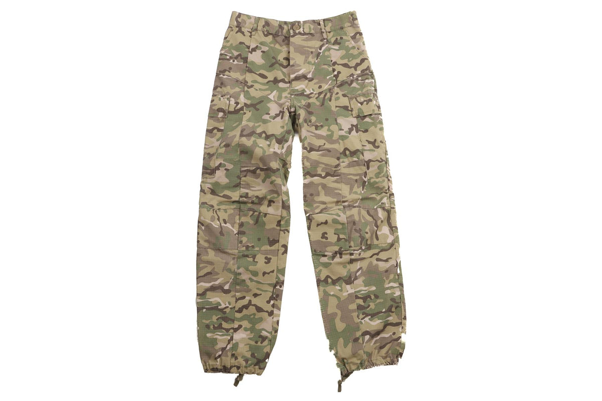 VETEMENTS GREEN COTTON TAPERED PANTS MEDIUM