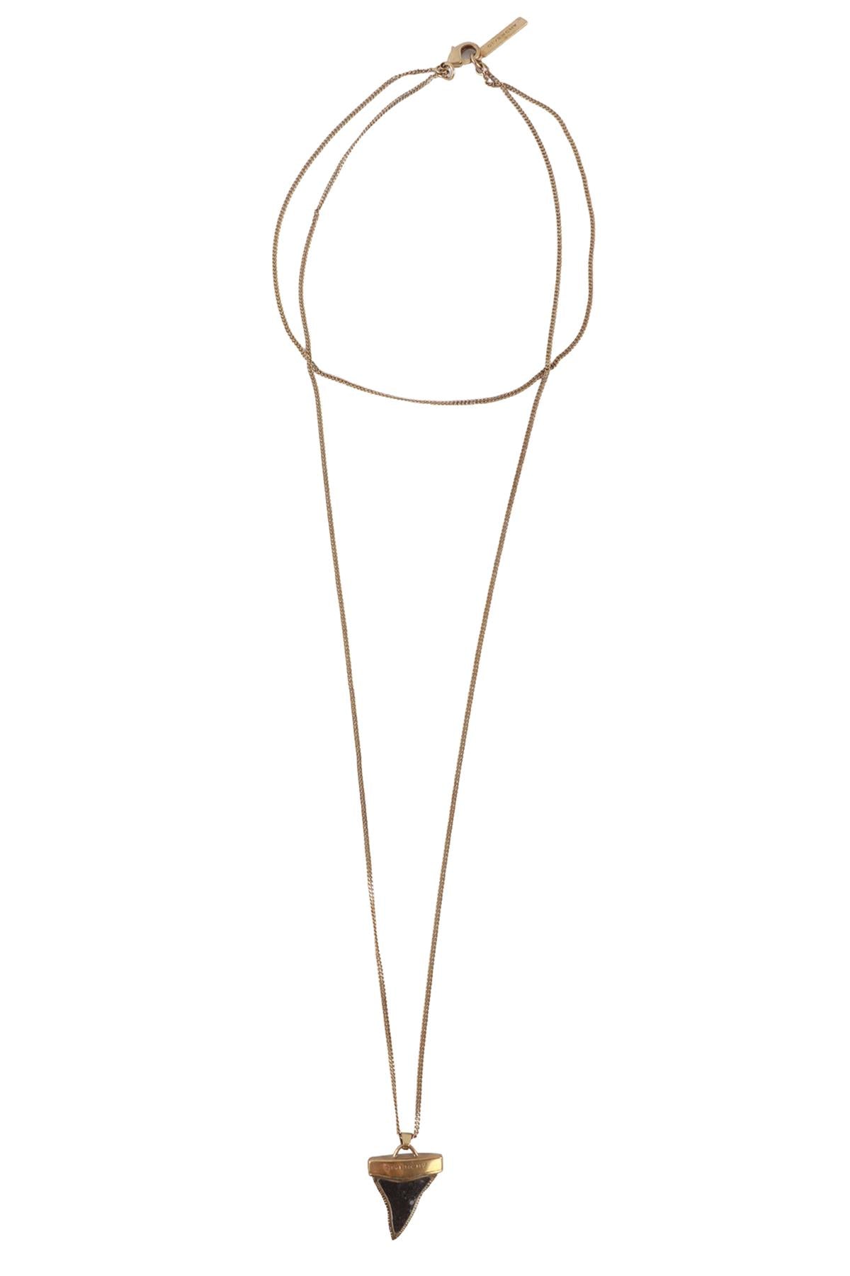 GIVENCHY BRONZE SHARK TOOTH CHAIN NECKLACE