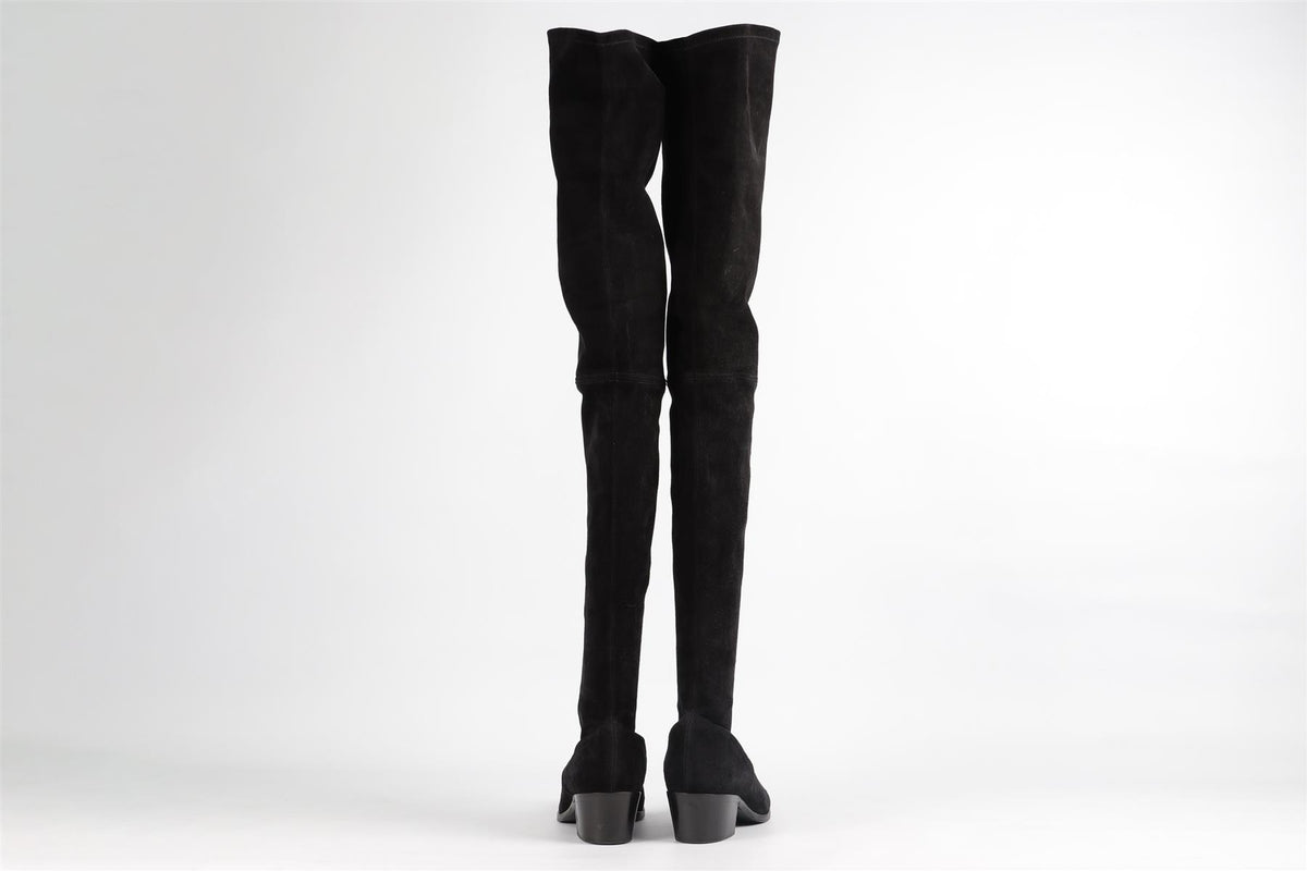 TAMARA MELLON BLACK SUEDE OVER THE KNEE BOOTS EU 39 UK 6 US 9