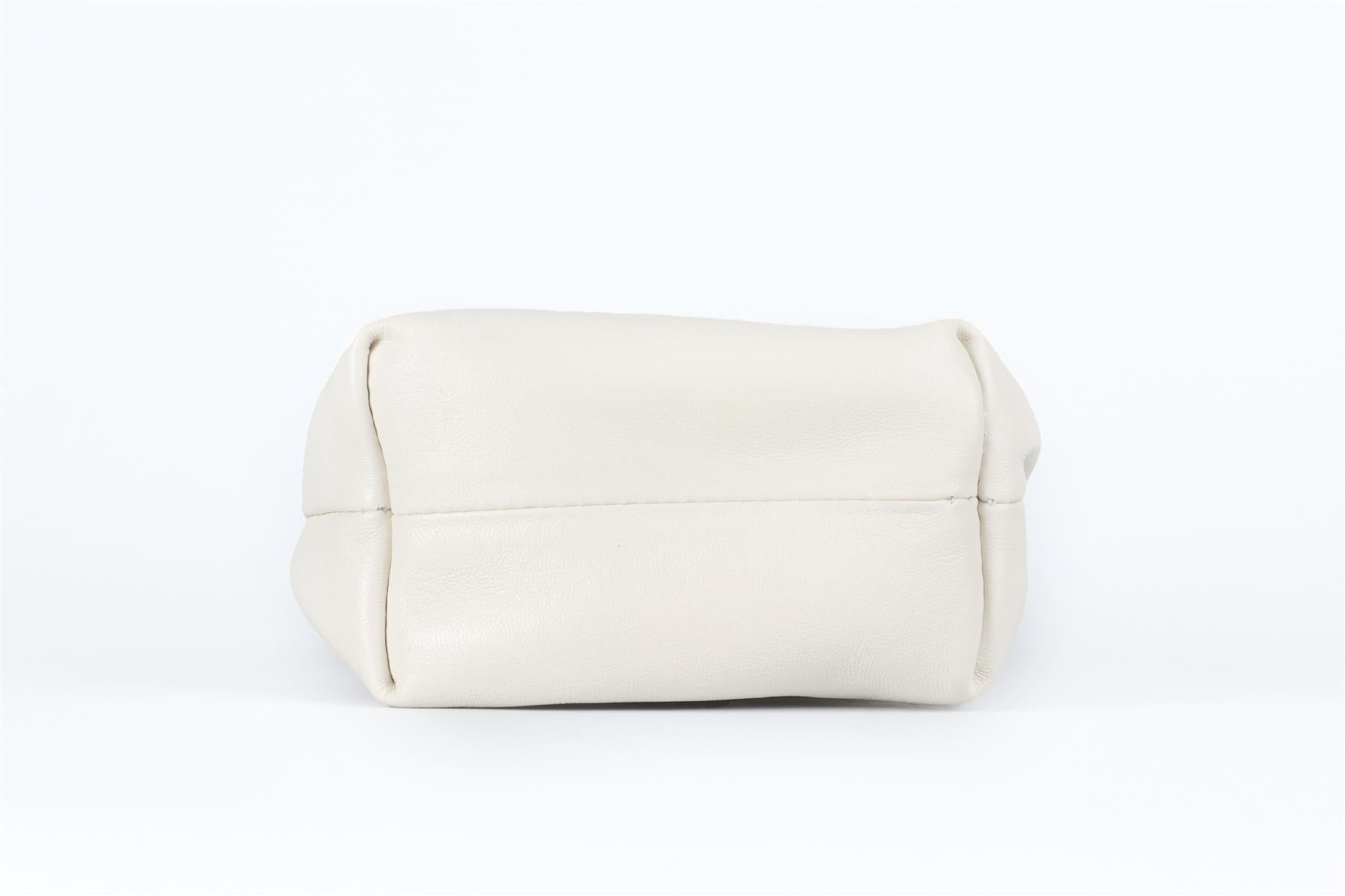 JIMMY CHOO WHITE BON BON LEATHER SHOULDER BAG