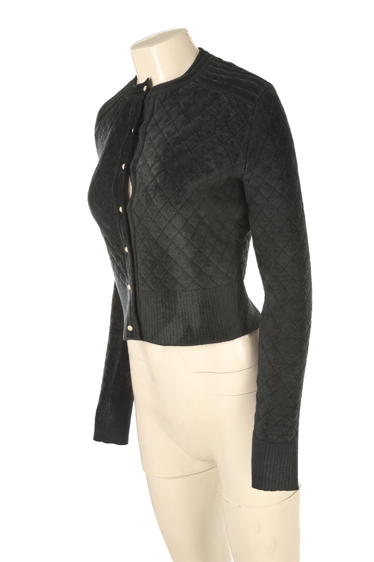 ALEXANDER MCQUEEN GREEN WOOL CARDIGAN SMALL