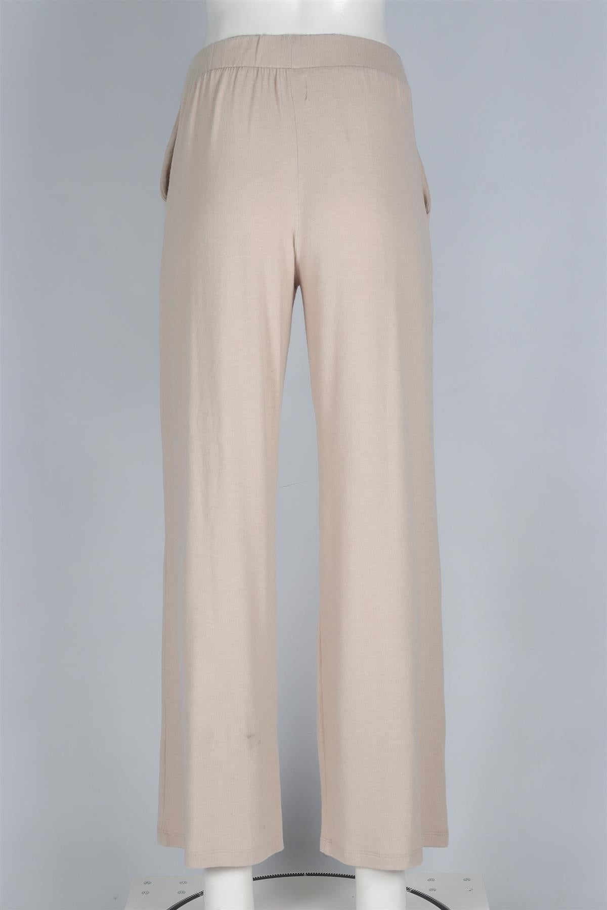 LESET BEIGE JERSEY WIDE LEG PANTS XSMALL