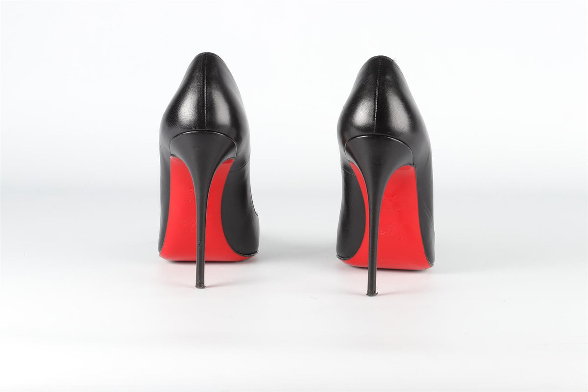 CHRISTIAN LOUBOUTIN BLACK LEATHER PUMPS EU 37.5 UK 4.5 US 7.5