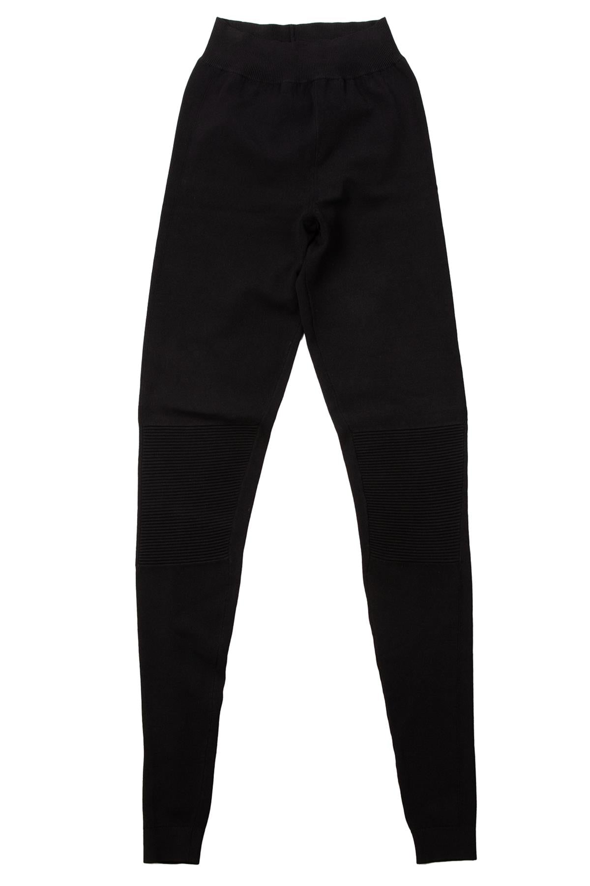STELLA MCCARTNEY BLACK KNIT LEGGINGS IT 36 UK 4