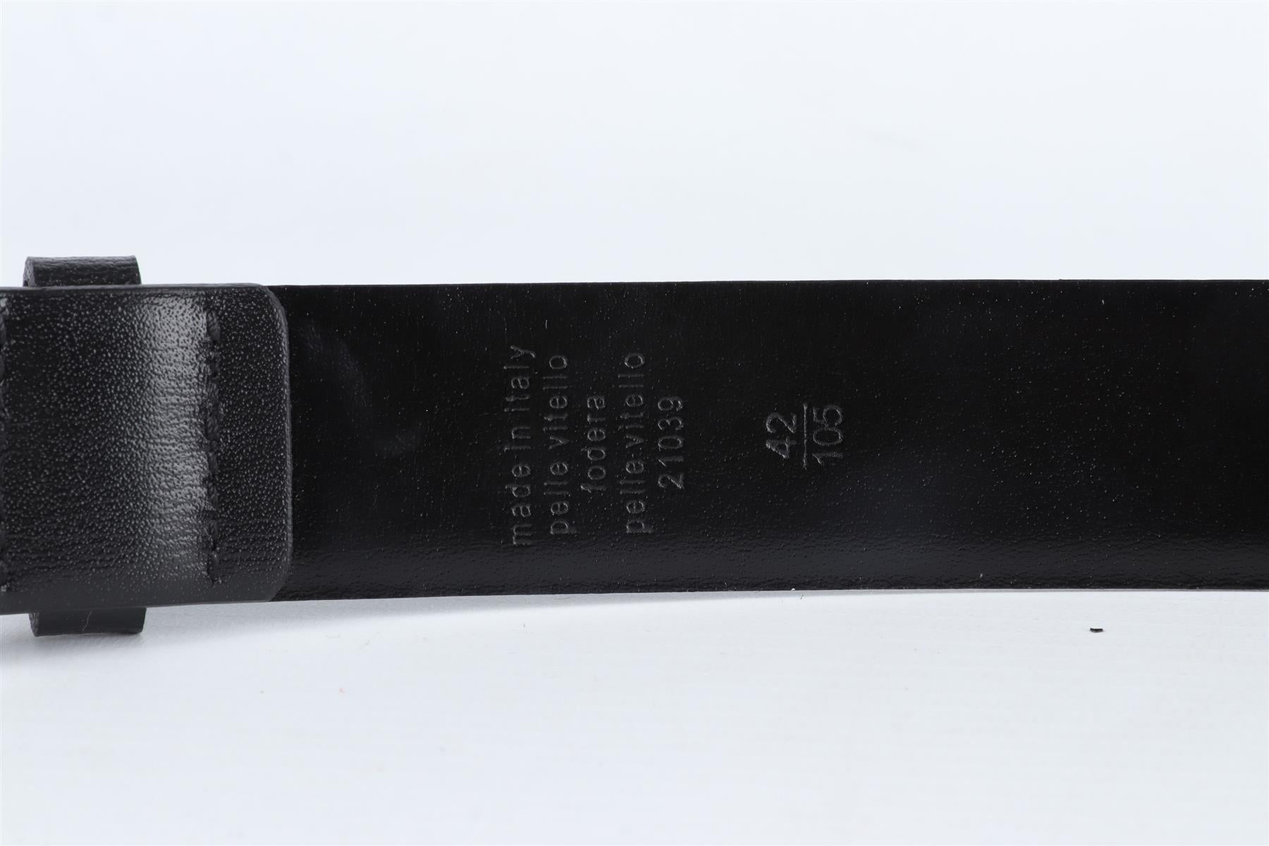 LANVIN BLACK MEN'S LEATHER BELT 105 CM