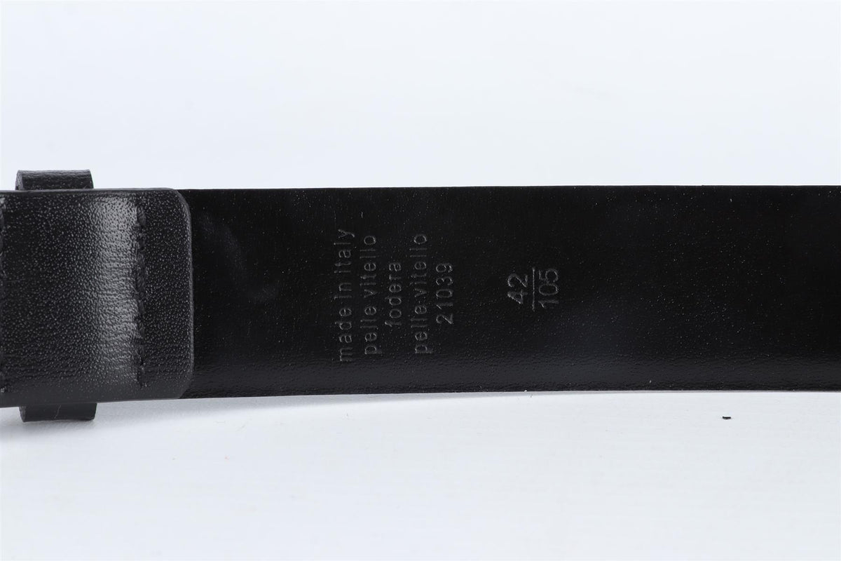 LANVIN BLACK MEN'S LEATHER BELT 105 CM