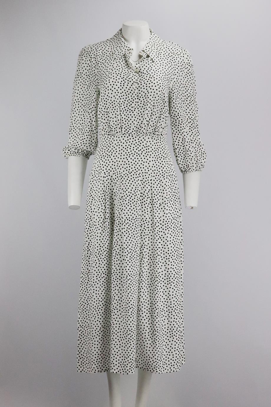 RIXO POLKA DOT VOILE MAXI DRESS XSMALL