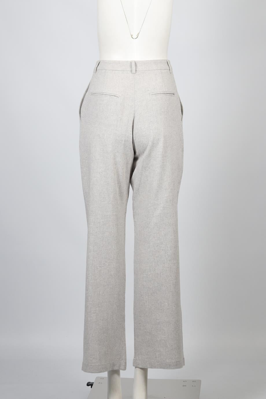 REFORMATION GREY WOOL-BLEND TROUSERS US 2 UK 6