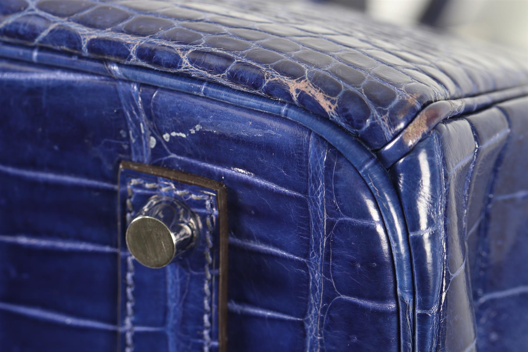 HERMÈS BLUE 2012 BIRKIN 35CM POROSUS CROCODILE LEATHER BAG IN ROYAL BLUE