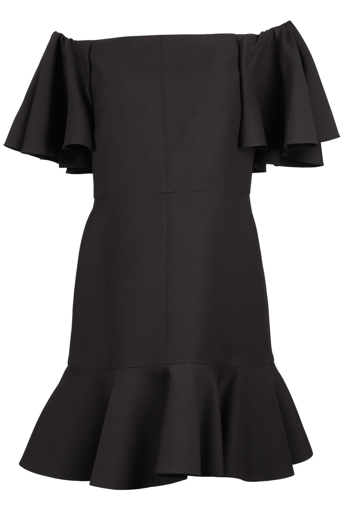 VALENTINO BLACK WOOL MINI DRESS IT 42 UK 10