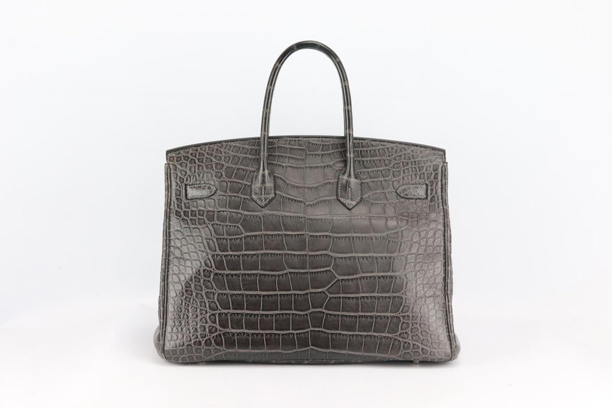 HERMÈS 2010 BIRKIN 35CM MATTE ALLIGATOR MISSISSIPPIENSIS LEATHER BAG