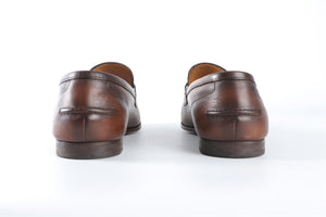 GUCCI BROWN MEN'S JORDAAN LEATHER LOAFERS UK 7 EU 41 US 8