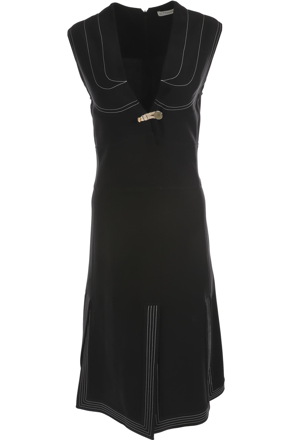 ALTUZARRA BLACK CREPE MIDI DRESS IT 38 UK 6