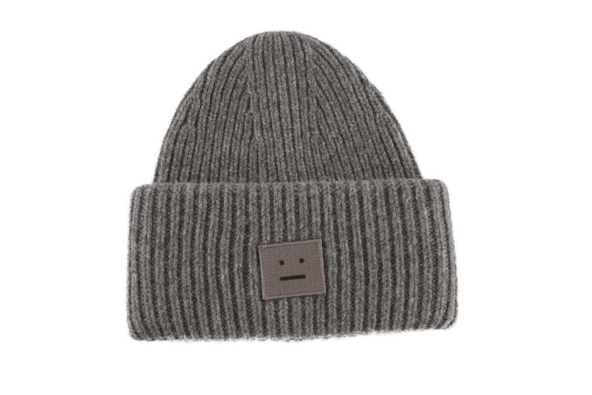 ACNE STUDIOS GREY WOOL BEANIE