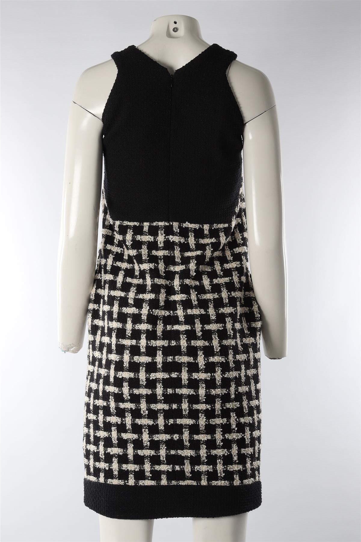 CHANEL BLACK 2009 COTTON MIDI DRESS FR 36 UK 8