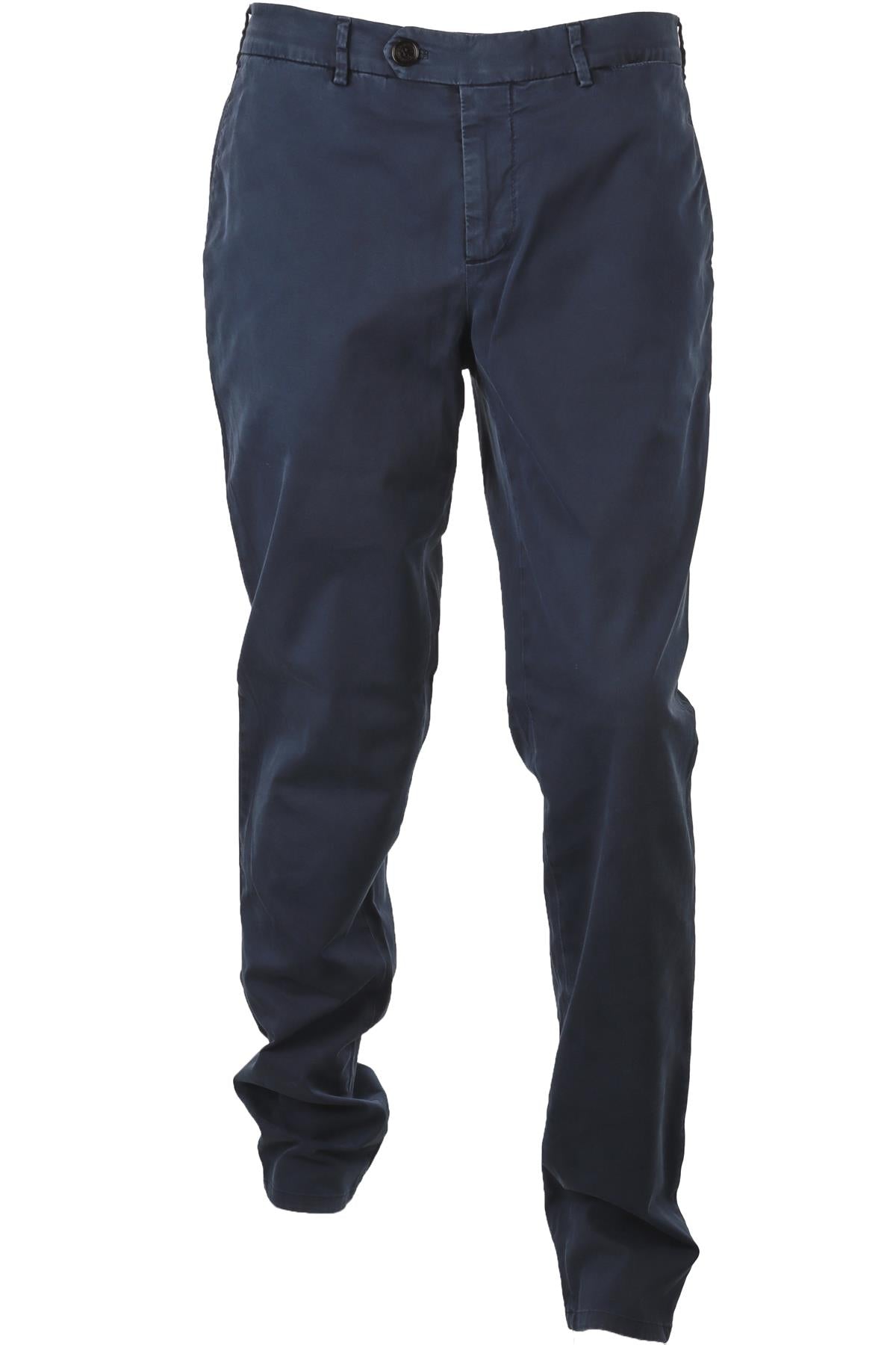 BRUNELLO CUCINELLI NAVY MEN'S COTTON STRAIGHT LEG PANTS IT 50 UK 34 FR 42