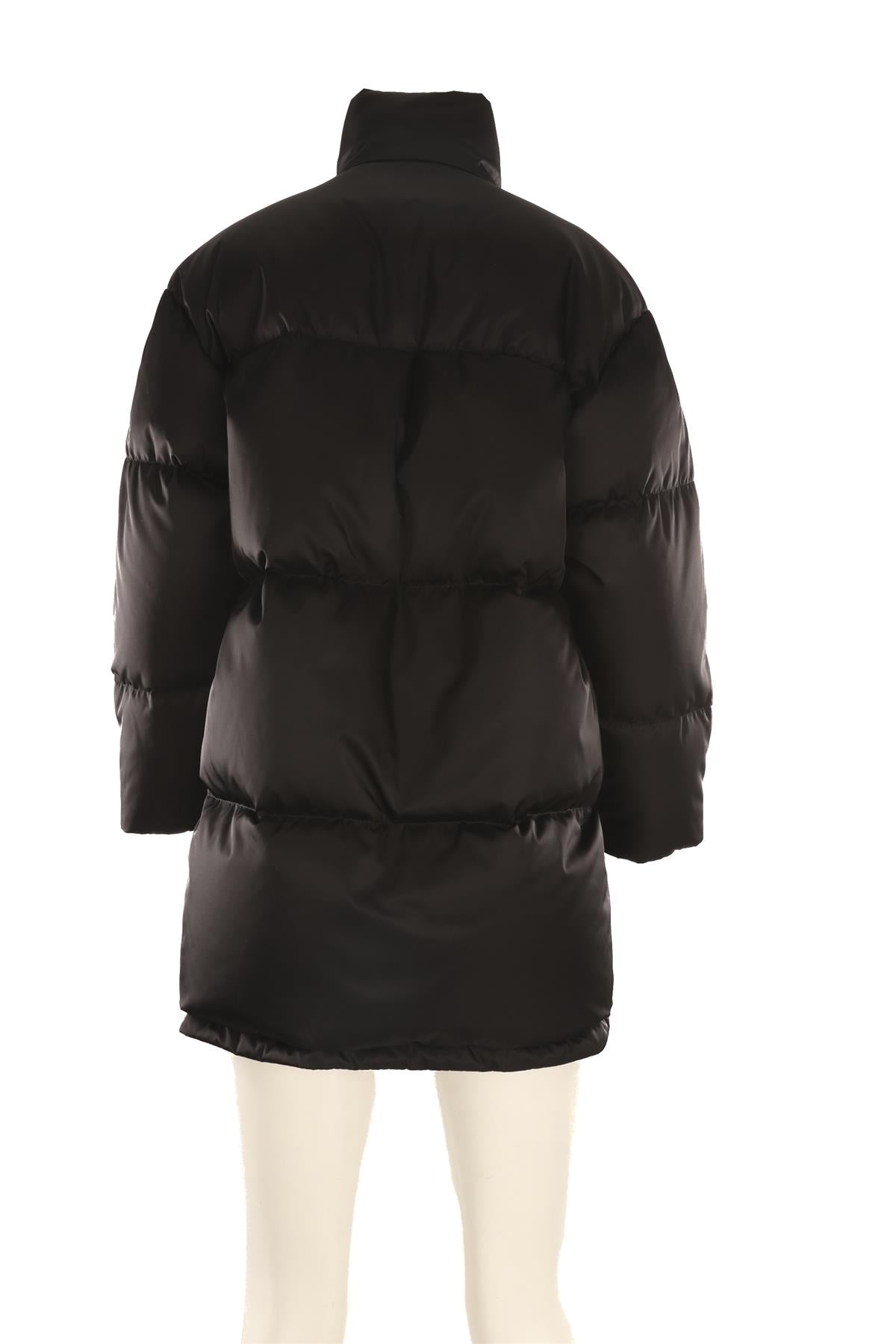 PRADA BLACK RE-NYLON PADDED DOWN JACKET IT 36 UK 4