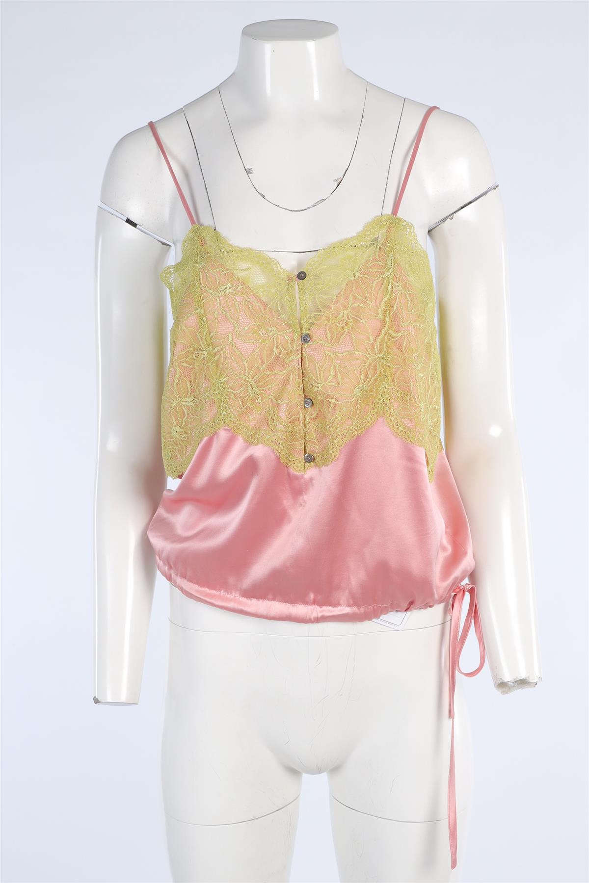 DRIES VAN NOTEN PINK SILK TOP FR 36 UK 8