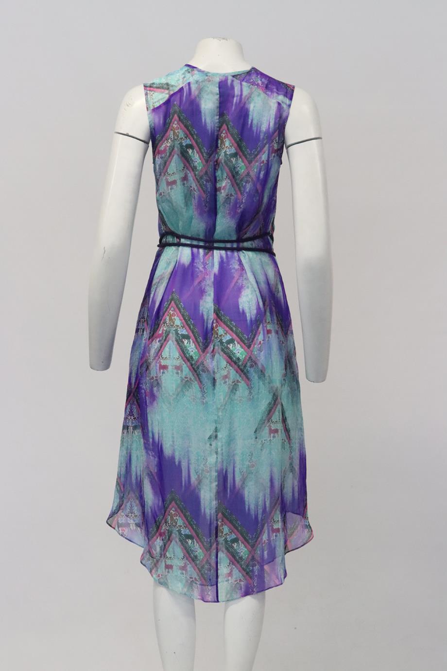 MATTHEW WILLIAMSON ESCAPE PRINTED SILK MINI DRESS UK 6