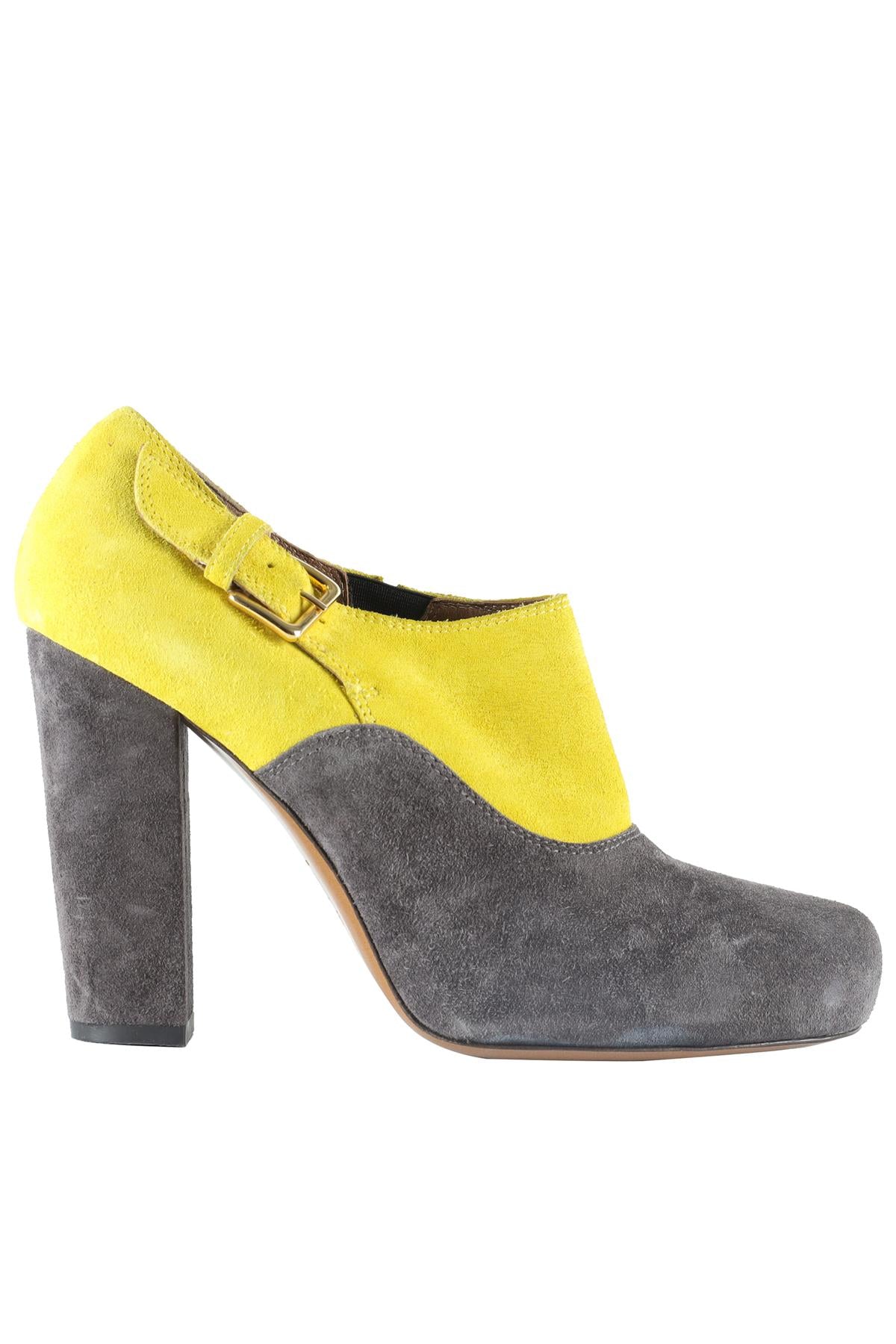 MARNI YELLOW AND GREY SUEDE ANKLE BOOTS EU 39 UK 6 US 9