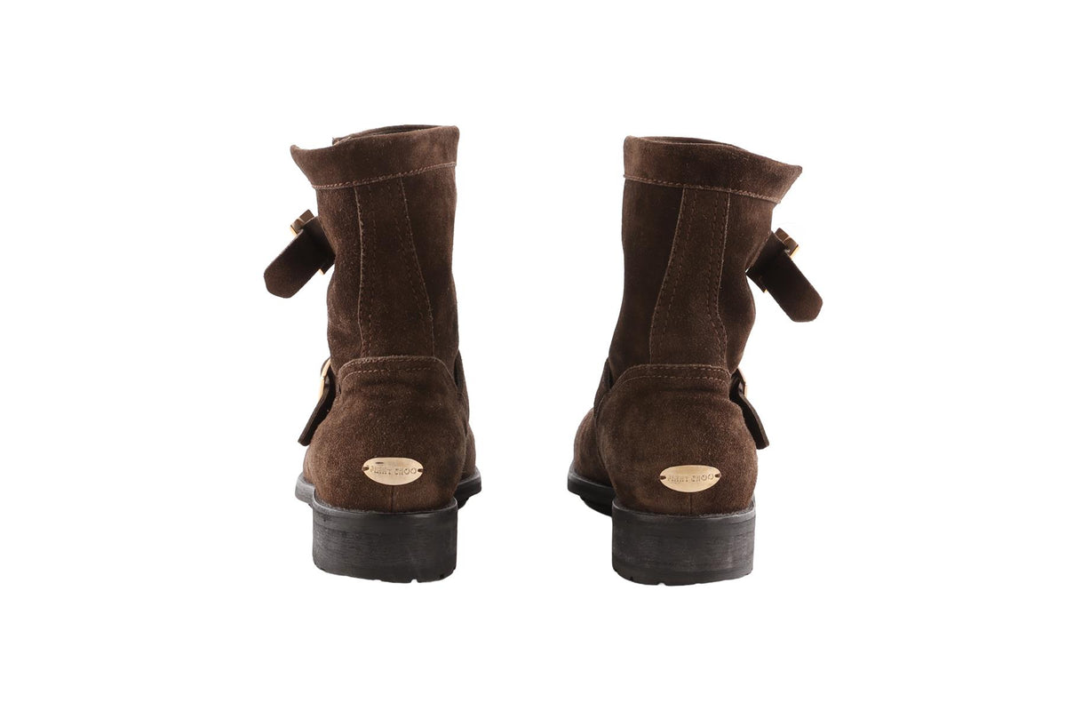 JIMMY CHOO BROWN SUEDE ANKLE BOOTS EU 38 UK 5 US 8