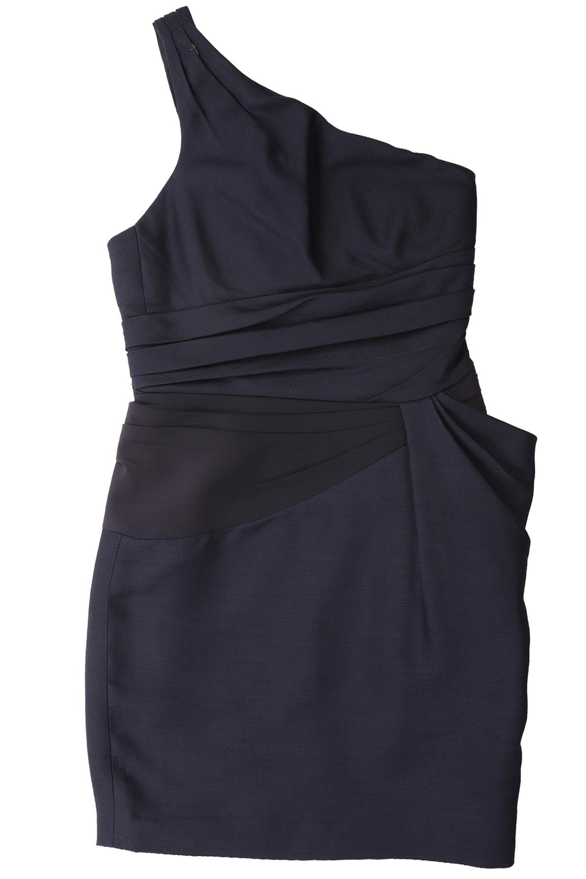 VERSACE NAVY SILK MINI DRESS IT 42 UK 10