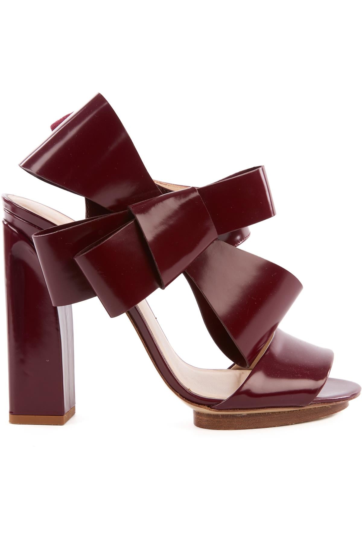 DELPOZO BURGUNDY LEATHER SANDALS EU 40 UK 7 US 10