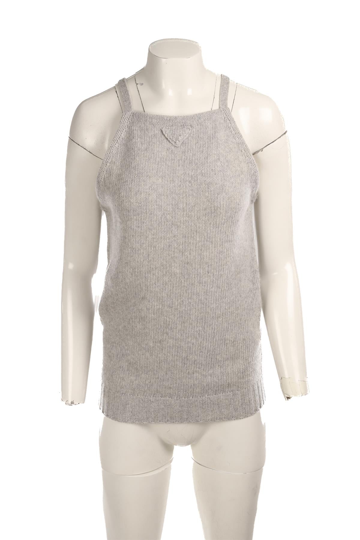 PRADA GREY WOOL TOP IT 42 UK 10