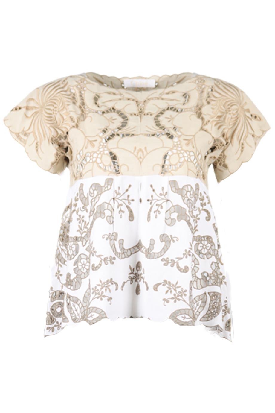 CHLOÉ COTTON BLEND TOP FR 36 UK 8