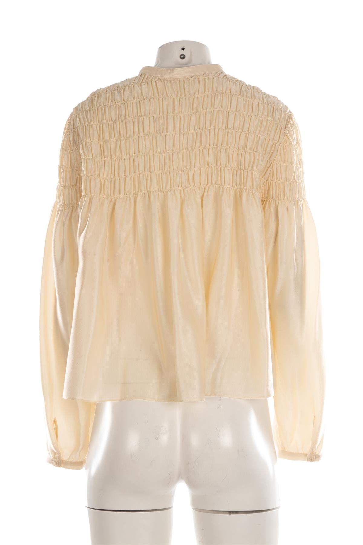 FRAME CREAM SILK SHIRT LARGE