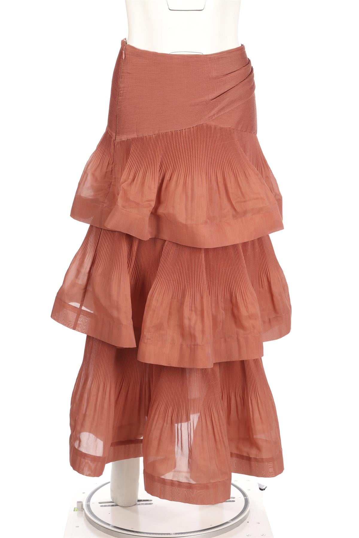 ZIMMERMANN PINK ORGANZA MAXI SKIRT UK 10